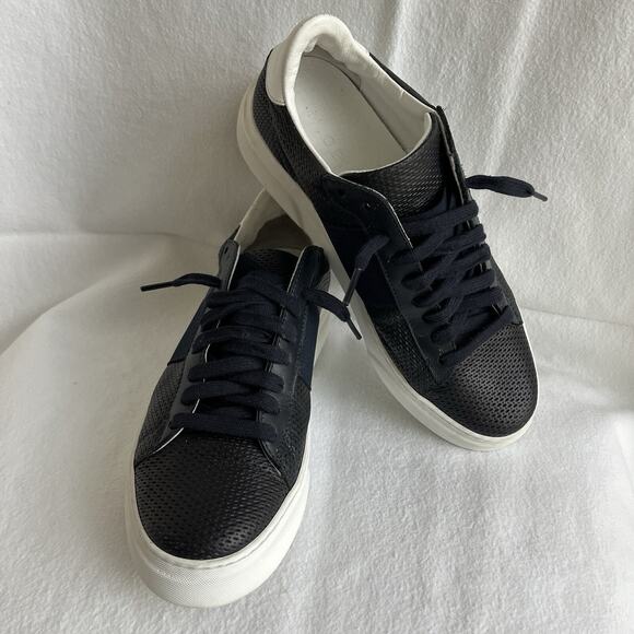M.Gemi made in Italy black perforated sneaker leather upper & lining IT38/US7.5 - Picture 1 of 12